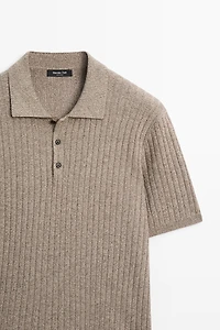 Pull en maille 100 % coton à col polo