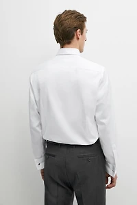 Slim fit cotton shirt with double cuffs