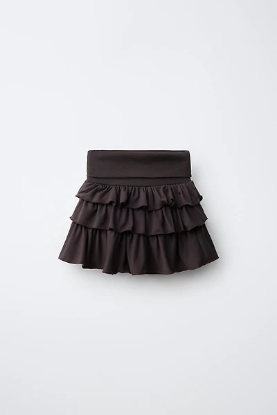 RUFFLED FOLDED-WAIST SKORT
