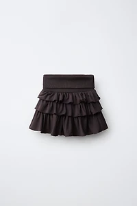 RUFFLED FOLDED-WAIST SKORT