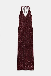 SEQUIN V-NECK DRESS