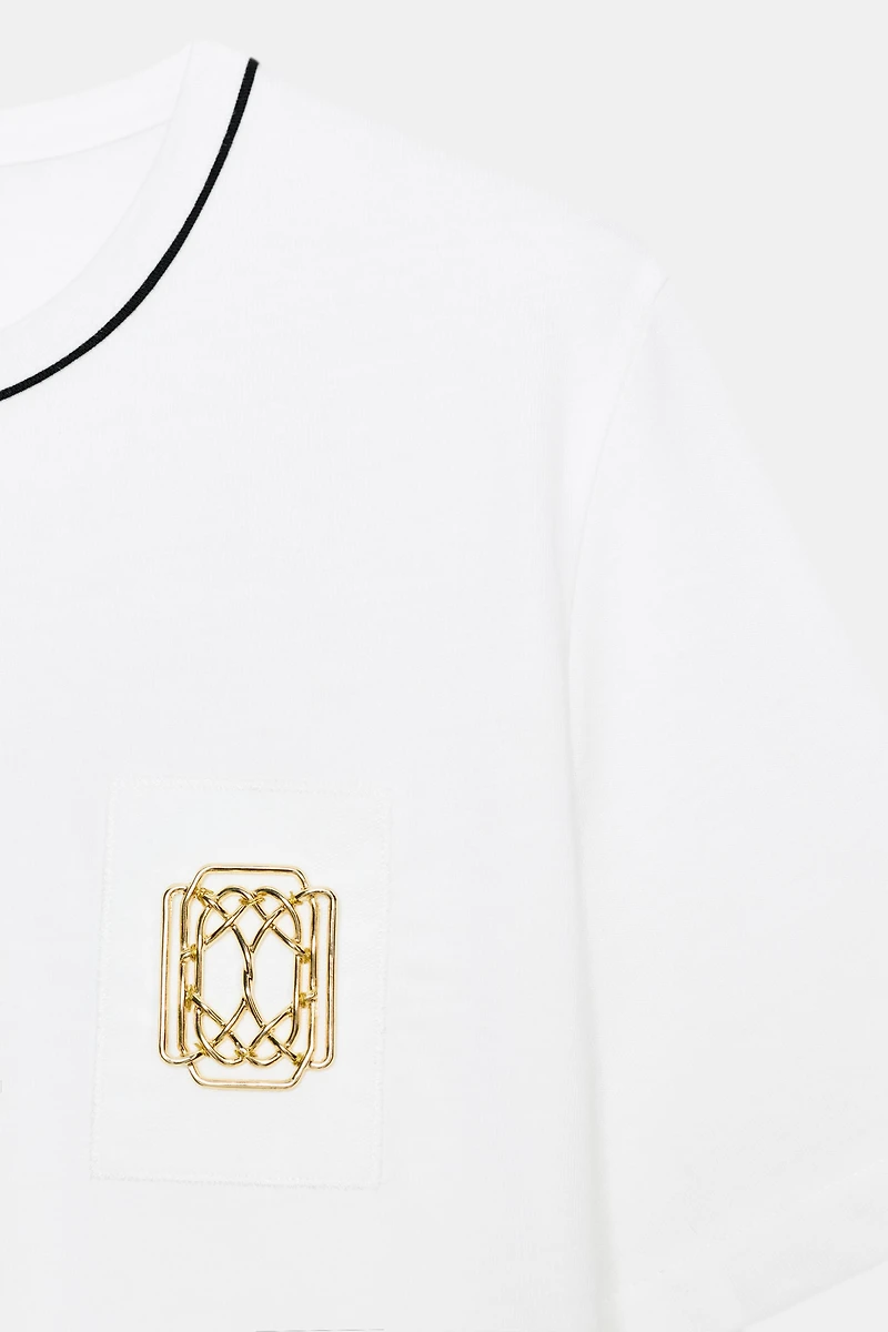 T-SHIRT FERMOIR LISERÉS
