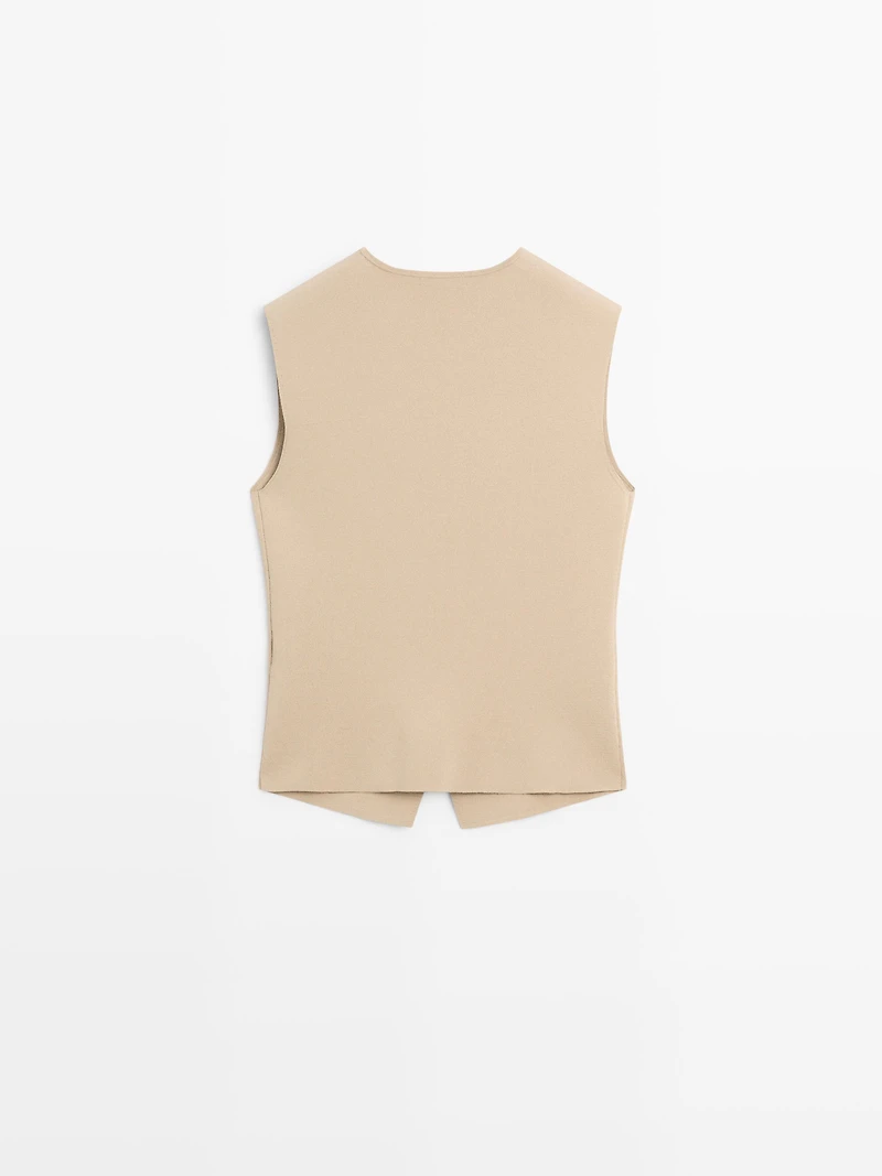 Knit waistcoat with button details