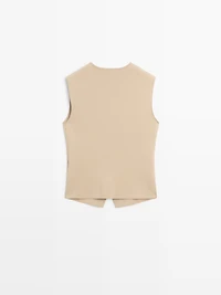 Knit waistcoat with button details