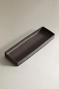 CERAMIC TRAY WITH RECTANGULAR EDGES