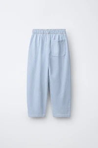 PANTALON BARREL FLUIDE À RAYURES