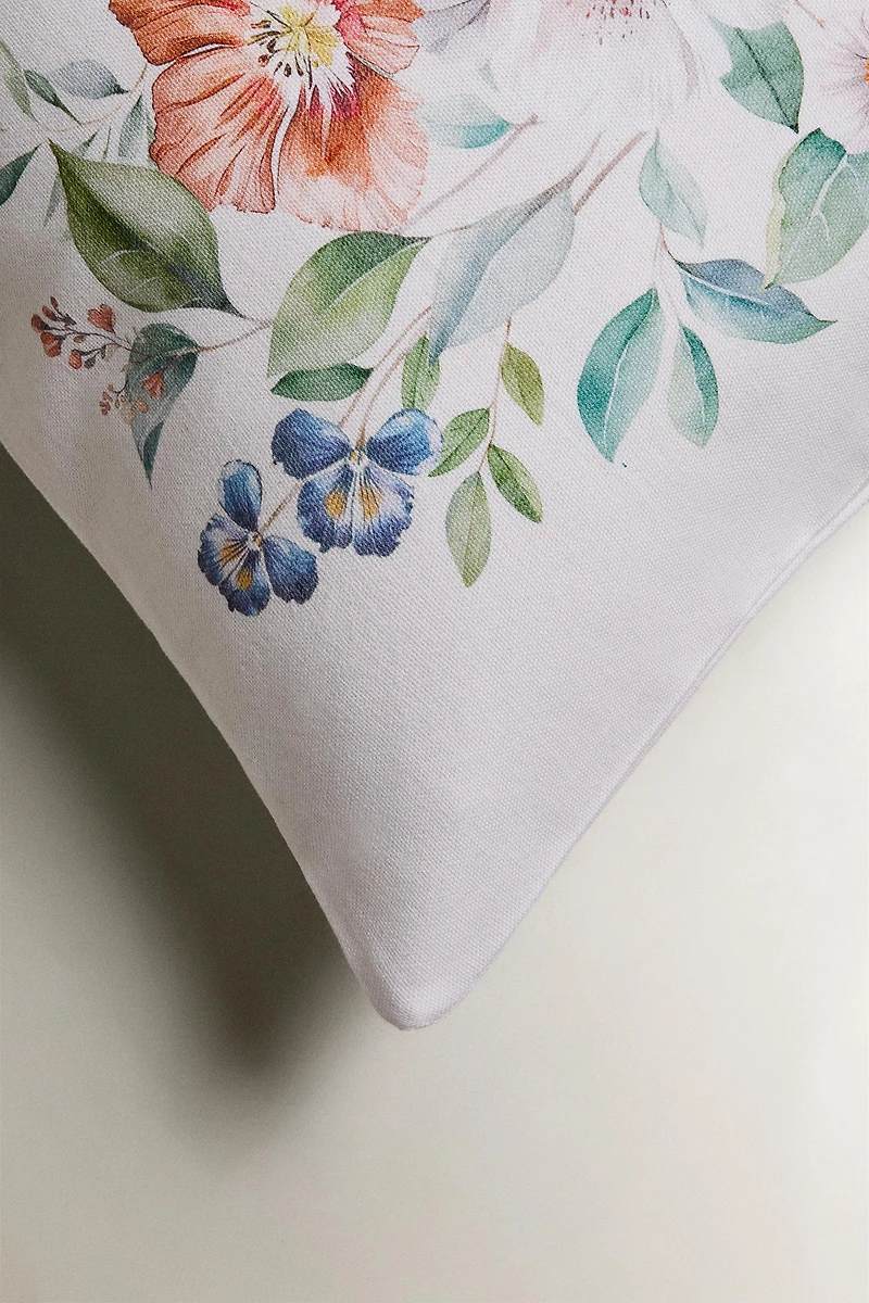 HOUSSE DE COUSSIN FLEURS
