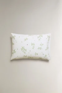TAIE D'OREILLER PERCALE TRÈFLES ET COCCINELLES