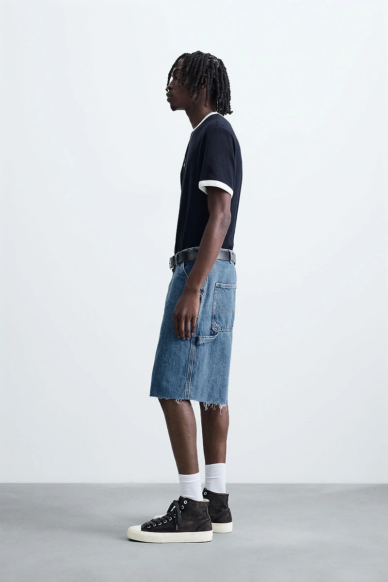 CARPENTER POCKET DENIM BERMUDA SHORTS