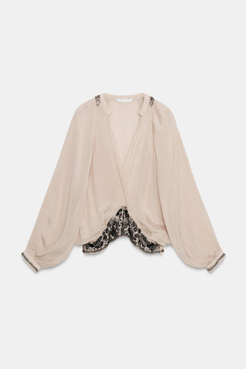 BEADED SASH BLOUSE ZW COLLECTION