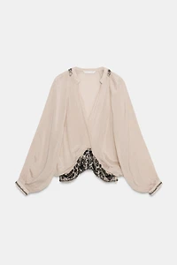 BEADED SASH BLOUSE ZW COLLECTION