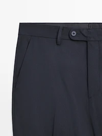 Cool wool blend suit trousers