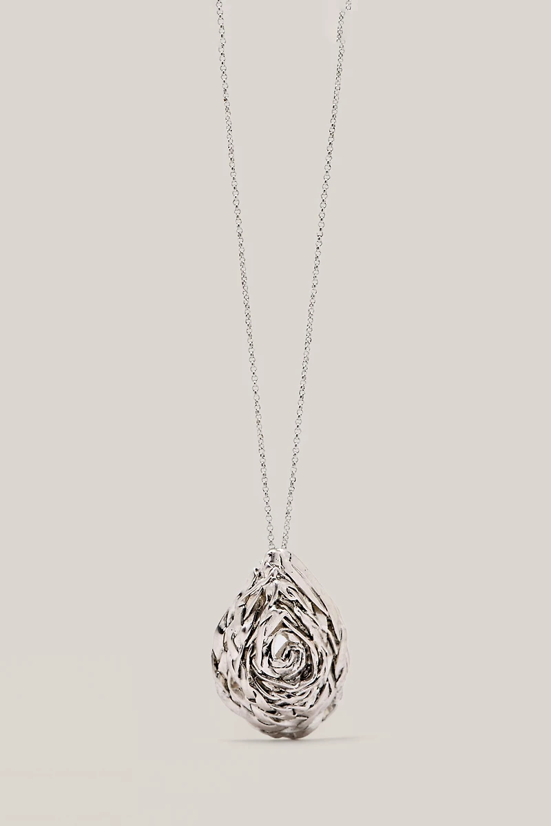 Necklace with textured pear basket piece - LIMITED EDITION