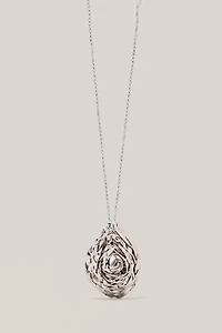 Necklace with textured pear basket piece - LIMITED EDITION