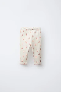 GOOSE PRINT RIBBED LEGGINGS