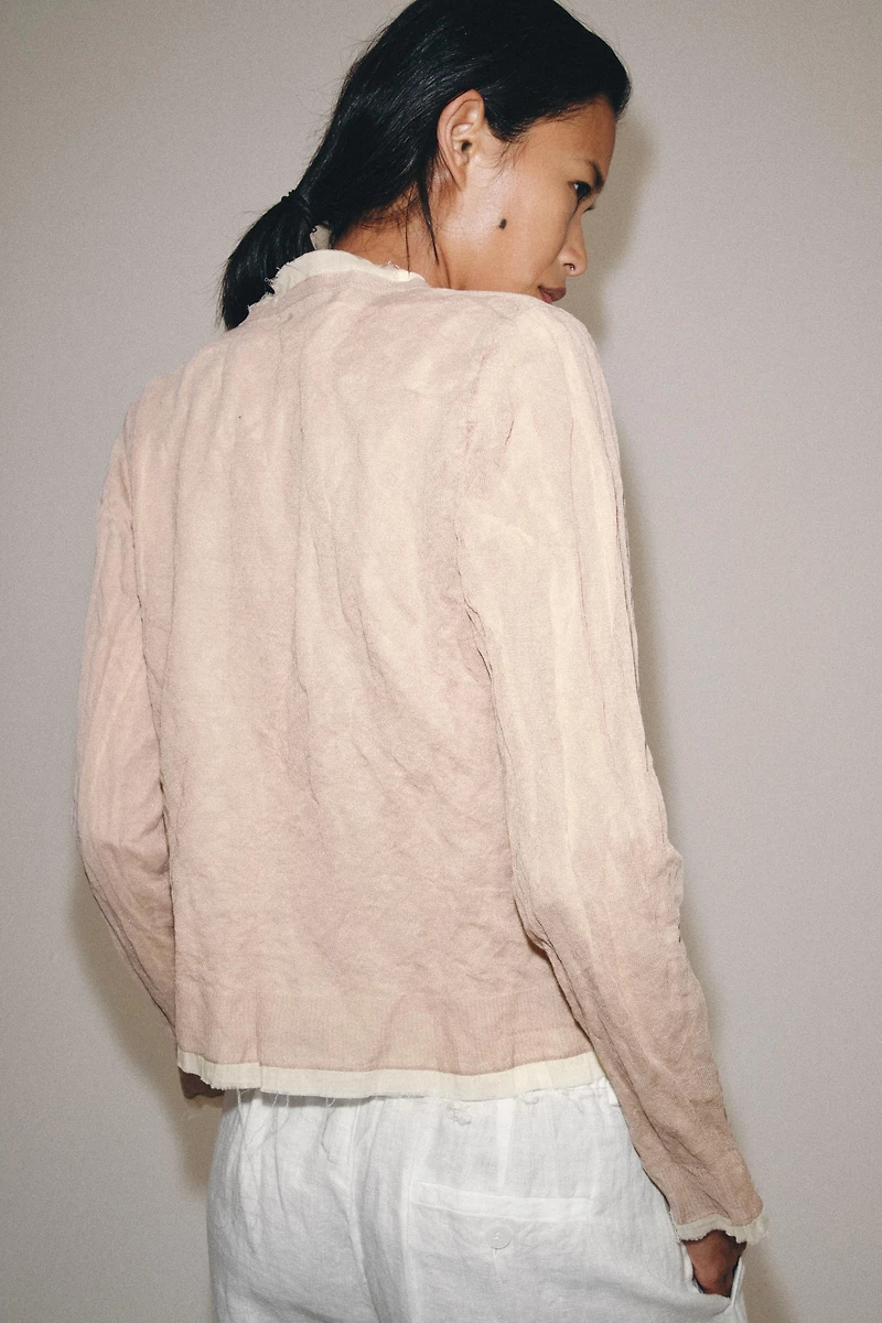 COMBINATION KNIT JACKET WITH BOWS
