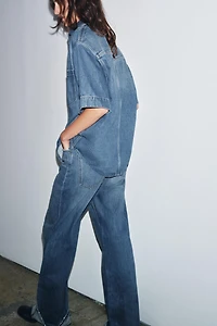 ZW COLLECTION SHORT SLEEVE DENIM SHIRT