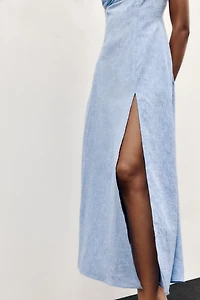 LINEN MIDI CORSET DRESS