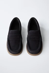 LEATHER SADDLE LOAFERS