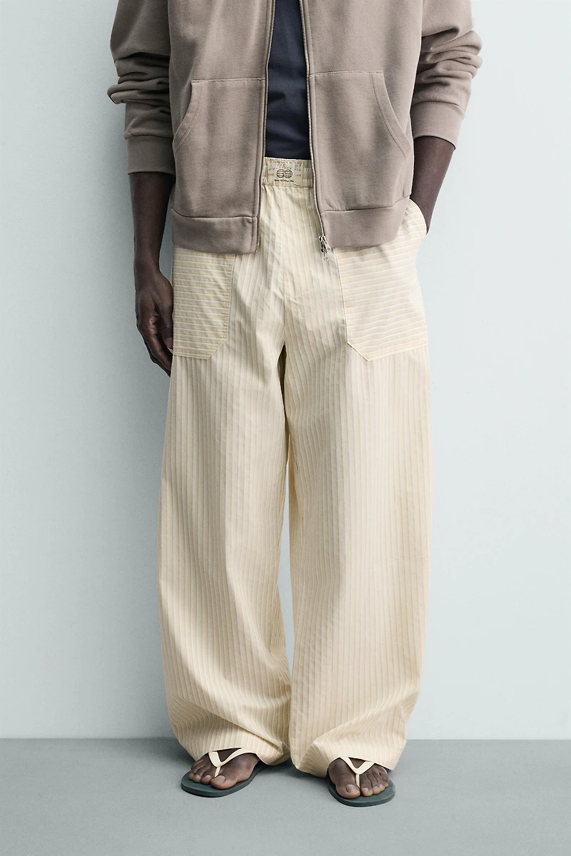 RELAXED FIT CONTRAST STRIPE PANTS