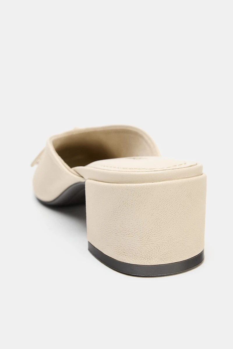 LEATHER SLINGBACK BALLET FLATS WITH BOW