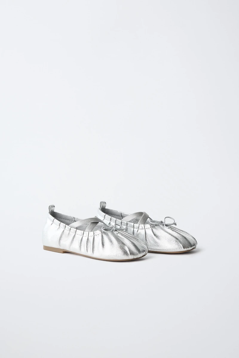 METALLIC BALLET FLATS