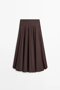 Flounce midi skirt with yoke detail