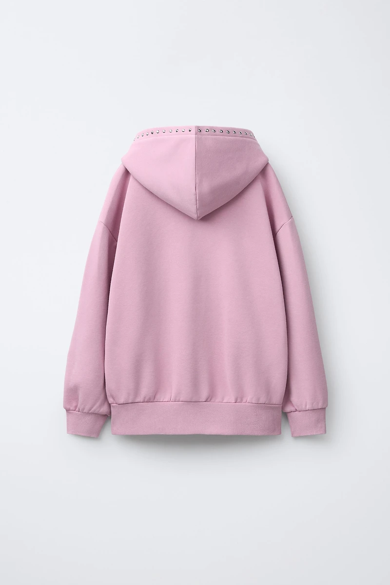 STUDDED HOODIE SWEATSHIRT