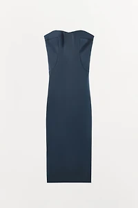 SATIN EFFECT STRAPLESS DRESS