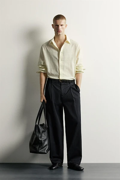 COTTON-LINEN CHECK SHIRT