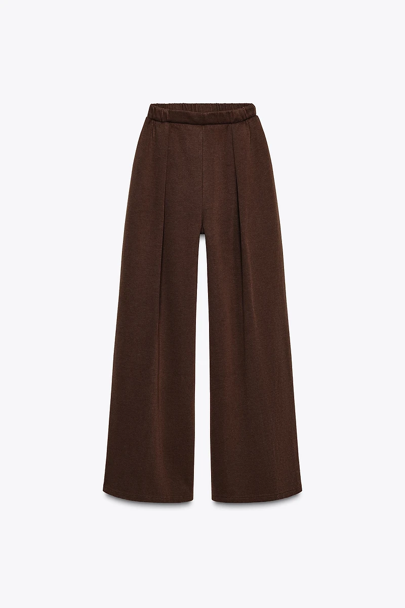 WASHED EFFECT INTERLOCK PANTS