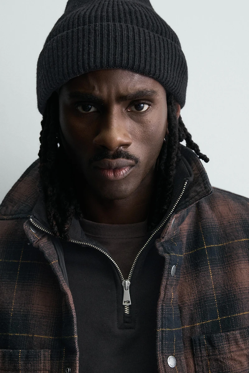 PLAID PADDED OVERSHIRT