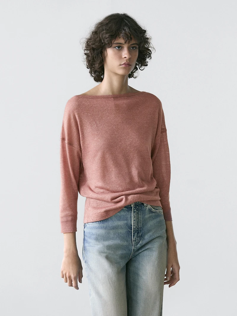 Lightweight wool and linen blend T-shirt