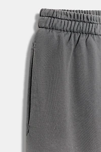 WASHED EFFECT WIDE LEG PANTS