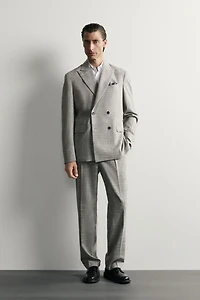WOOL-BLEND PLAID REGULAR FIT SUIT BLAZER