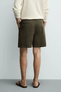 COTTON-LYOCELL REGULAR FIT SHORTS