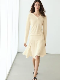 Jupe midi fluide asymétrique