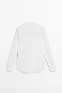 Chemise col officier 100 % lin