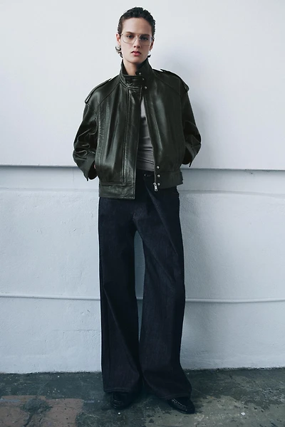 LEATHER BOMBER JACKET ZW COLLECTION LIMITED EDITION