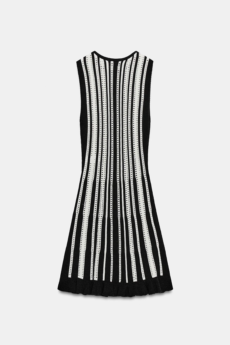 STRIPED KNIT MINI DRESS