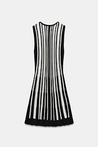 STRIPED KNIT MINI DRESS