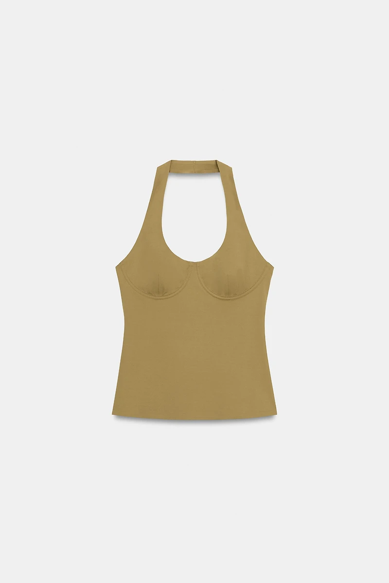 POLYAMIDE HALTER TOP