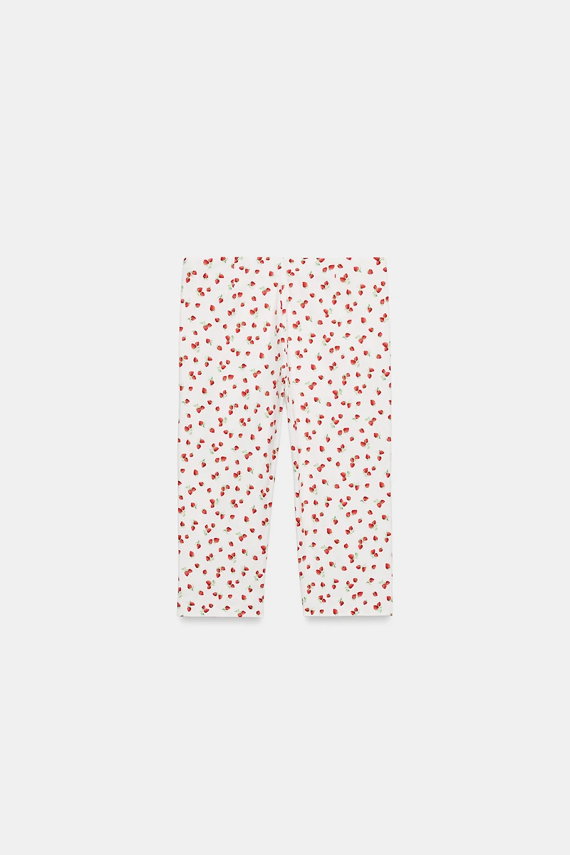 STRAWBERRY PRINT CAPRI PANTS