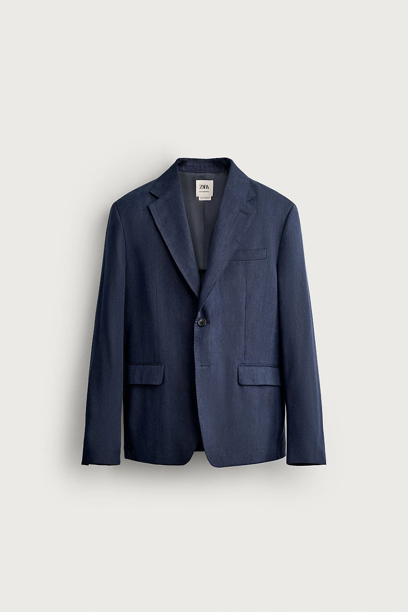 VESTE DE COSTUME REGULAR FIT EN LIN ET LAINE