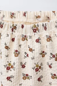 FLORAL EMBOSSED PANTS