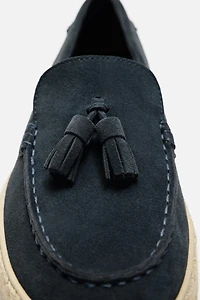 CASUAL JUTE LEATHER LOAFERS