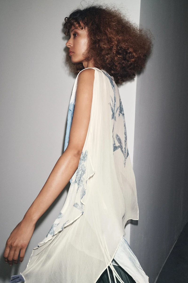 LIMITED EDITION PRINTED ASYMMETRIC TOP