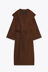 MANTEAU LONG AVEC CEINTURE ET LAINE ZW COLLECTION LIMITED EDITION