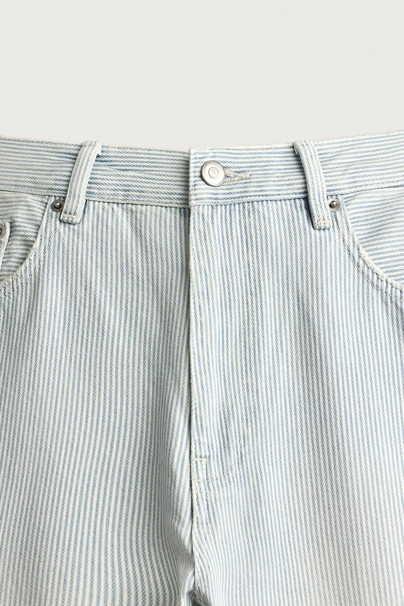 WASHED STRIPED FLARE TROUSERS
