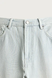 WASHED STRIPED FLARE TROUSERS